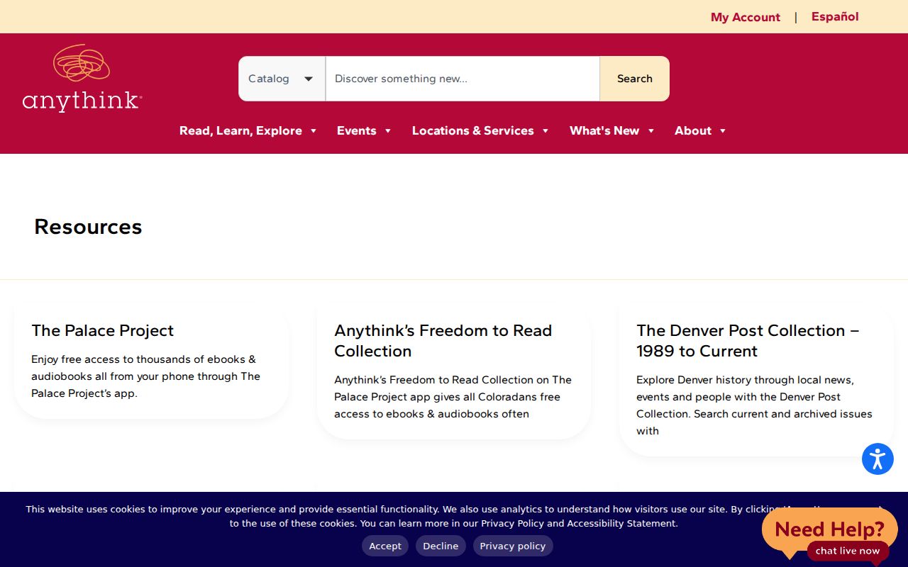 Commerce City city directory research through Anythink digital resources