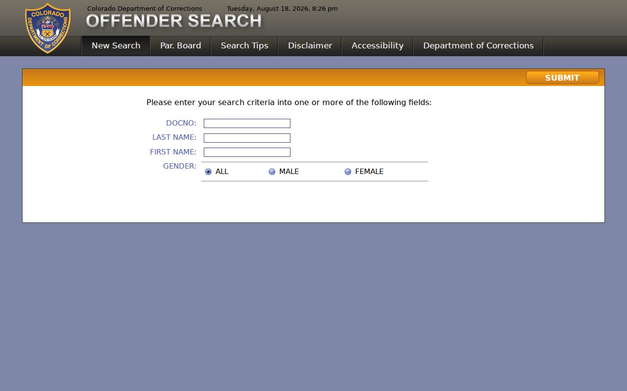 Commerce City resident lookup Colorado DOC offender search