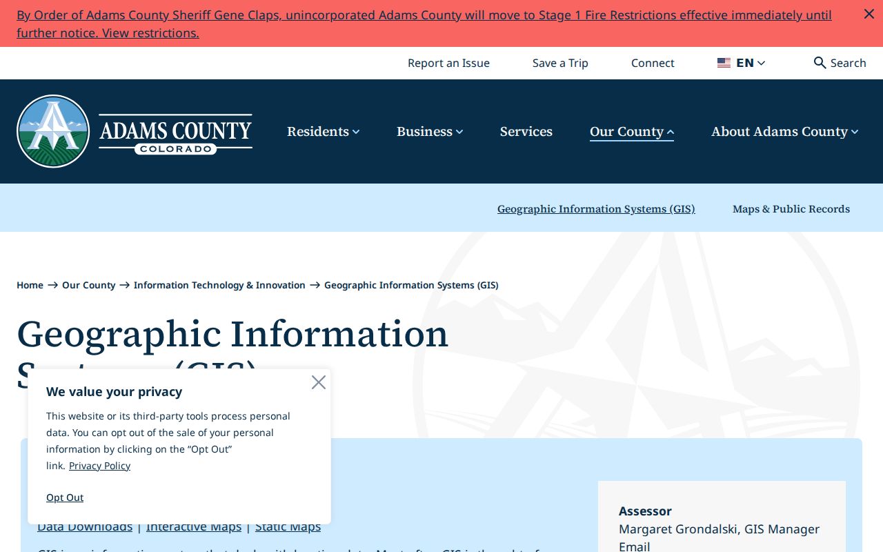 Commerce City street directory Adams County GIS information
