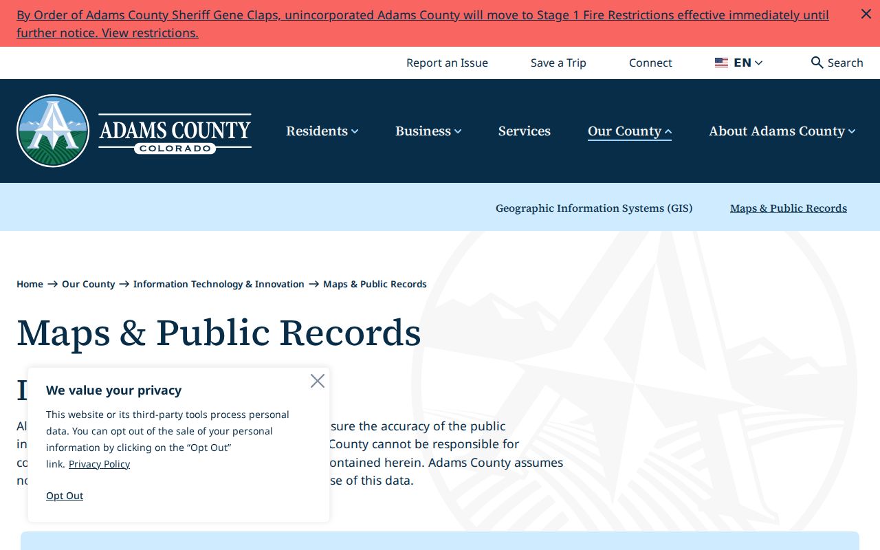 Commerce City street directory Adams County maps and public records