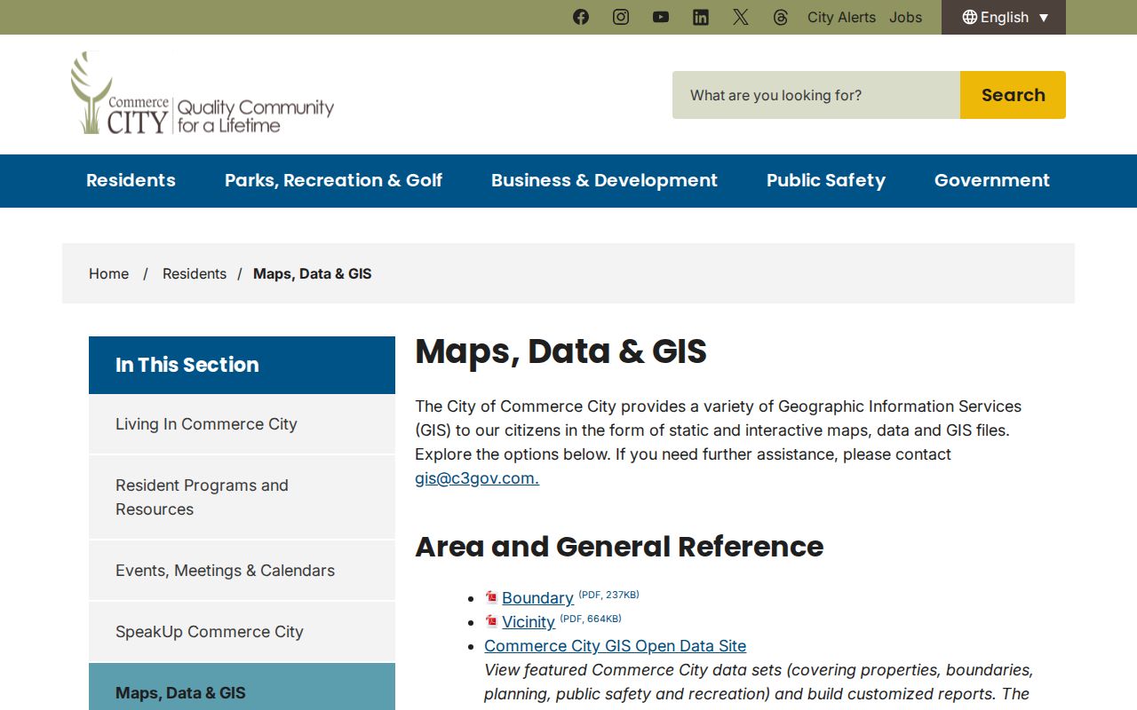 Commerce City ZIP code directory maps data and GIS
